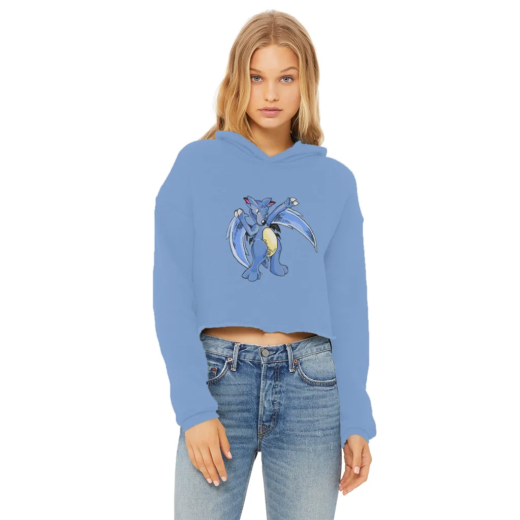 Wolwing Ladies Cropped Raw Edge Hoodie